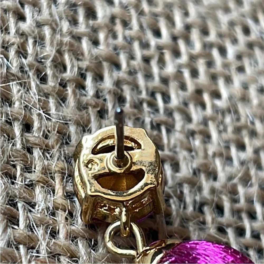 Kate Spade New York Women's Linear Graduated Ball Earrings (Fuchsia)
